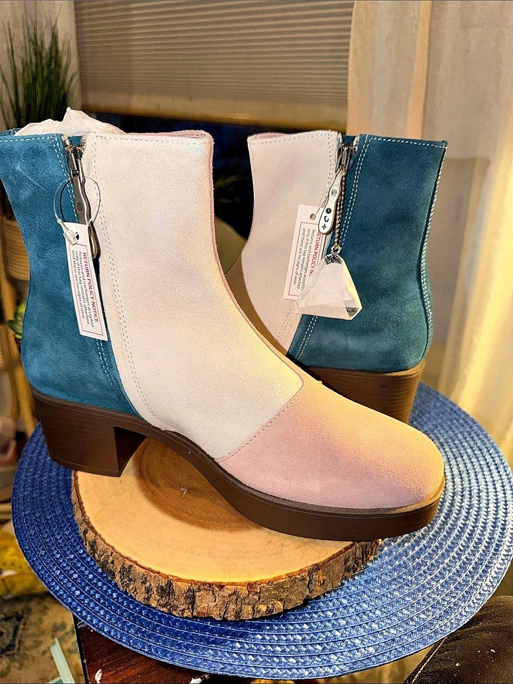 Luna LZ-BT-LUNA-XX-XWPB-080 Colorblock Ankle Boots US 6.5 NWT